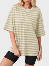 Load image into Gallery viewer, Striped Round Neck Half Sleeve T-Shirt