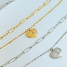 Load image into Gallery viewer, Inlaid Zircon Double Layered Heart Pendant Necklace