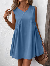 Load image into Gallery viewer, Ivy Lane Ruched V-Neck Sleeveless Mini Dress