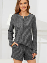 Load image into Gallery viewer, Ribbed Round Neck Top and Shorts Set