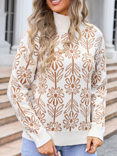 Load image into Gallery viewer, Angel Wings Flower Turtleneck Long Sleeve Sweater