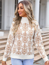 Load image into Gallery viewer, Angel Wings Flower Turtleneck Long Sleeve Sweater