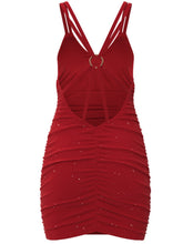 Load image into Gallery viewer, Glitter Double Spaghetti Straps Mini Dress
