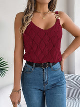 Load image into Gallery viewer, Openwork Scoop Neck Knit Vest