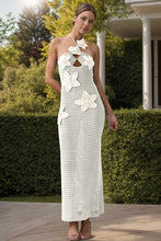 Load image into Gallery viewer, Crochet Flower Halter Neck Knit Dress