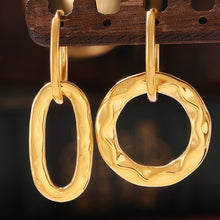 Load image into Gallery viewer, 18K Gold-Plated Titanium Steel Annulus Earrings