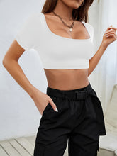 Load image into Gallery viewer, Square Neck Short Sleeve T-Shirt