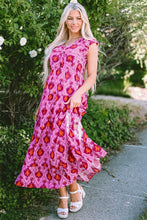 Load image into Gallery viewer, Twisted Printed Cap Sleeve Midi Dress