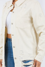 Load image into Gallery viewer, American Bazi Distressed Button Up Long Sleeve Denim Jacket