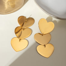 Load image into Gallery viewer, 18K Gold-Plated Heart Earrings