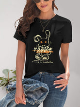 Load image into Gallery viewer, Rabbit Graphic Round Neck Short Sleeve T-Shirt