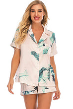 Load image into Gallery viewer, Printed Button Up Short Sleeve Top and Shorts Lounge Set