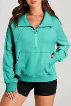 Load image into Gallery viewer, Half Zip Long Sleeve Sweatshirt