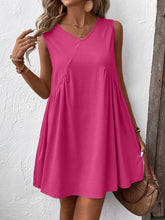 Load image into Gallery viewer, Ivy Lane Ruched V-Neck Sleeveless Mini Dress