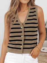 Load image into Gallery viewer, Striped V-Neck Knit Vest