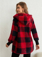 Load image into Gallery viewer, Plaid Long Sleeve Hooded Coat