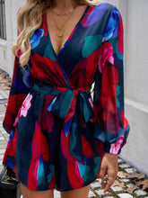 Load image into Gallery viewer, Devine Tied Surplice Long Sleeve Romper