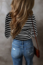 Load image into Gallery viewer, Striped V-Neck Long Sleeve Top