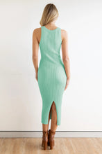 Load image into Gallery viewer, Slit Ribbed Round Neck Sleeveless Dress