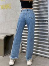Load image into Gallery viewer, Raw Hem Jeans with Pockets