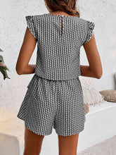 Load image into Gallery viewer, Honey Printed Round Neck Top and Layered Shorts Set