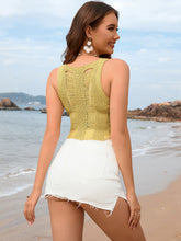 Load image into Gallery viewer, Cutout Round Neck Sleeveless Cover Up