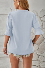 Load image into Gallery viewer, Notched Half Sleeve Blouse
