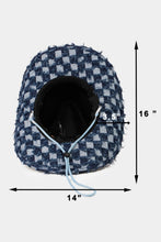 Load image into Gallery viewer, Fame Checkered Fringe Denim Cowboy Hat