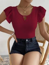 Load image into Gallery viewer, Swiss Dot Round Neck Cap Sleeve Top