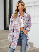 Load image into Gallery viewer, Plaid Collared Neck Long Sleeve Shirt