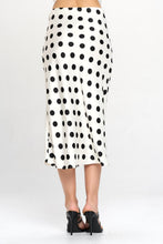 Load image into Gallery viewer, RENEE C Polka Dot Satin Midi Skirt