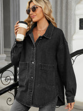Load image into Gallery viewer, Removable Hood Button Up Long Sleeve Denim Jacket