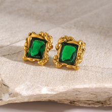 Load image into Gallery viewer, Stainless Steel Zircon Geometric Earrings
