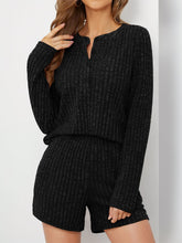 Load image into Gallery viewer, Ribbed Round Neck Top and Shorts Set