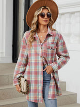 Load image into Gallery viewer, Plaid Collared Neck Long Sleeve Shirt