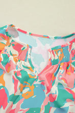 Load image into Gallery viewer, Printed Notched Cap Sleeve Top and Pants Set