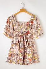 Load image into Gallery viewer, Tied Printed Half Sleeve Mini Dress
