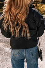 Load image into Gallery viewer, Checkered Turtleneck Zip Up Long Sleeve Winter Coat