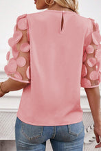 Load image into Gallery viewer, Applique Round Neck Half Sleeve Blouse
