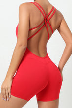 Load image into Gallery viewer, Crisscross Scoop Neck Sleeveless Active Romper
