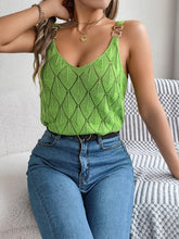 Load image into Gallery viewer, Openwork Scoop Neck Knit Vest