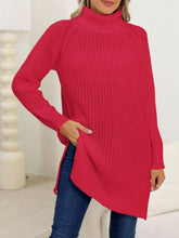 Load image into Gallery viewer, Slit Turtleneck Long Sleeve Sweater