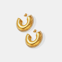 Load image into Gallery viewer, Titanium Steel Inlaid Zircon C-Hoop Earrings