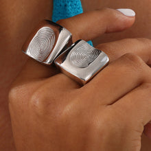 Load image into Gallery viewer, Titanium Steel Fingerprint Signet Ring