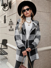 Load image into Gallery viewer, Plaid Long Sleeve Hooded Coat