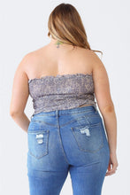 Load image into Gallery viewer, Zenobia Plus Size Drawstring Smocked Floral Tube Top