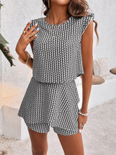 Load image into Gallery viewer, Honey Printed Round Neck Top and Layered Shorts Set