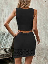 Load image into Gallery viewer, Button Up Sleeveless Top and Drawstring Skirt Set