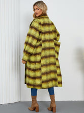 Load image into Gallery viewer, Contrast Double-Breasted Long Sleeve Longline Coat