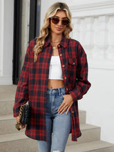 Load image into Gallery viewer, Plaid Collared Neck Long Sleeve Shirt